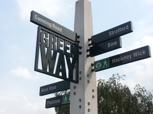 A fingerpost along The Greenway